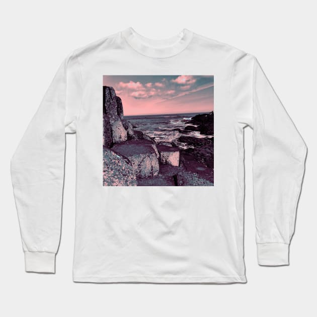 Giant’s Causeway in pinks Long Sleeve T-Shirt by Catrina1903